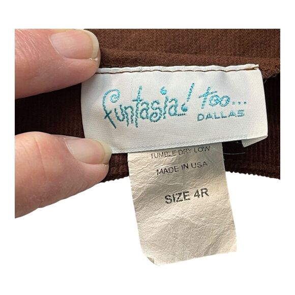 Funtasia! Too Toddler 4R Jumper Dress Owl Patchwork Corduroy Fall Ruffles - Picture 3 of 11